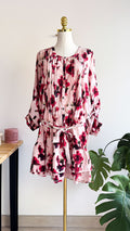 Robe fleurs aquarelle plissée ceinture 40 - La Redoute