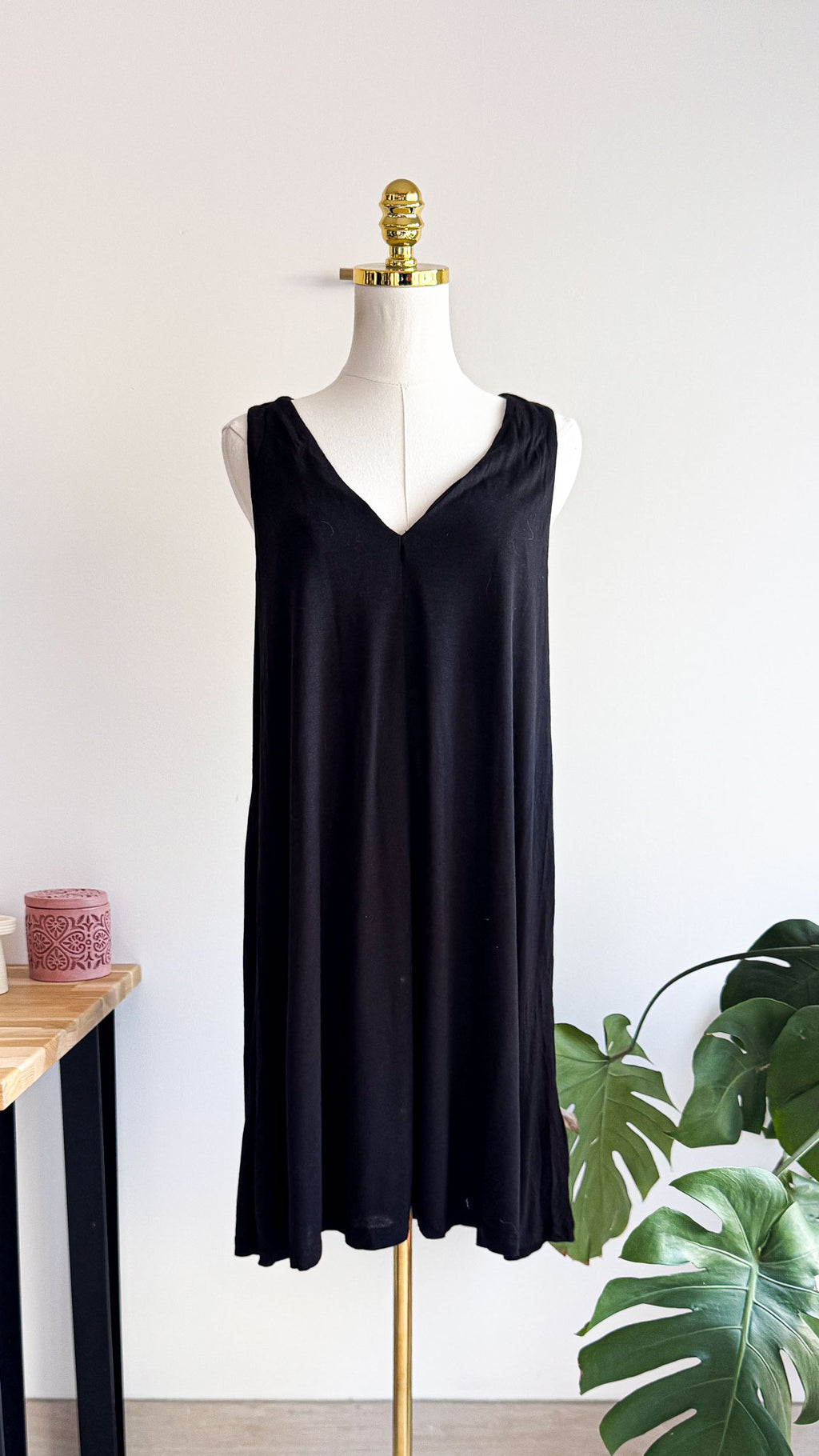 Robe trapèze basique noire M - H&M Basic