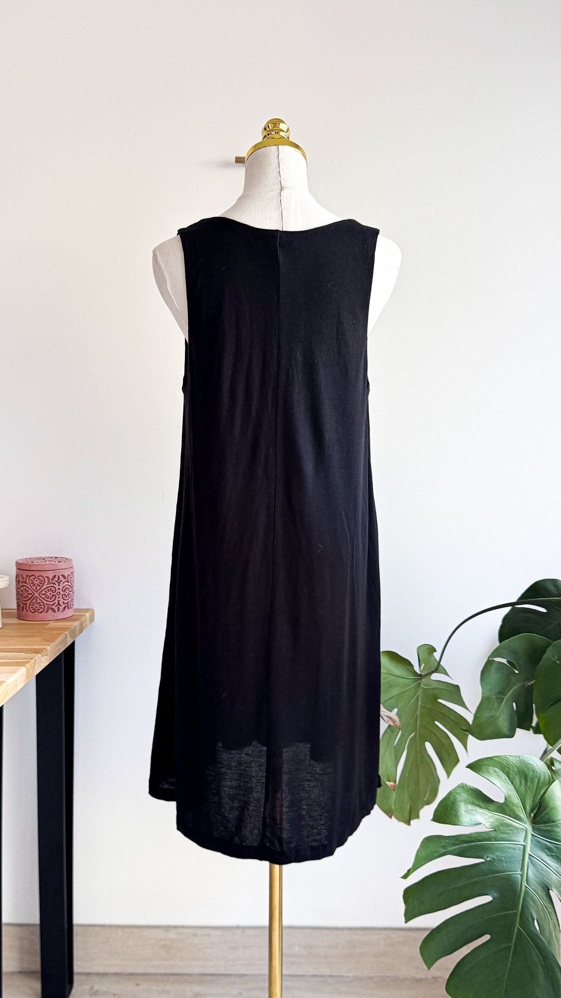 Robe trapèze basique noire M - H&M Basic