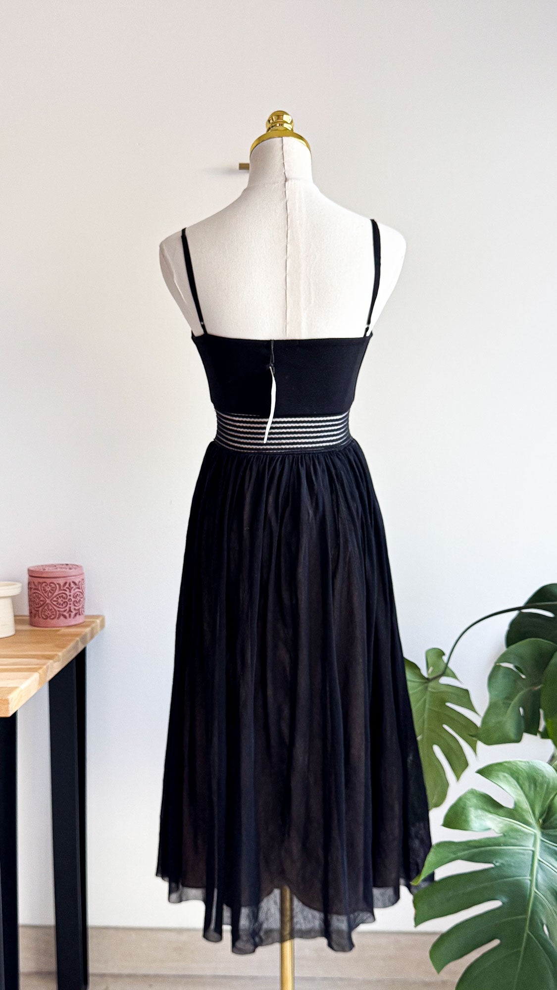 Robe midi taille élastique rayée 38 - Boohoo