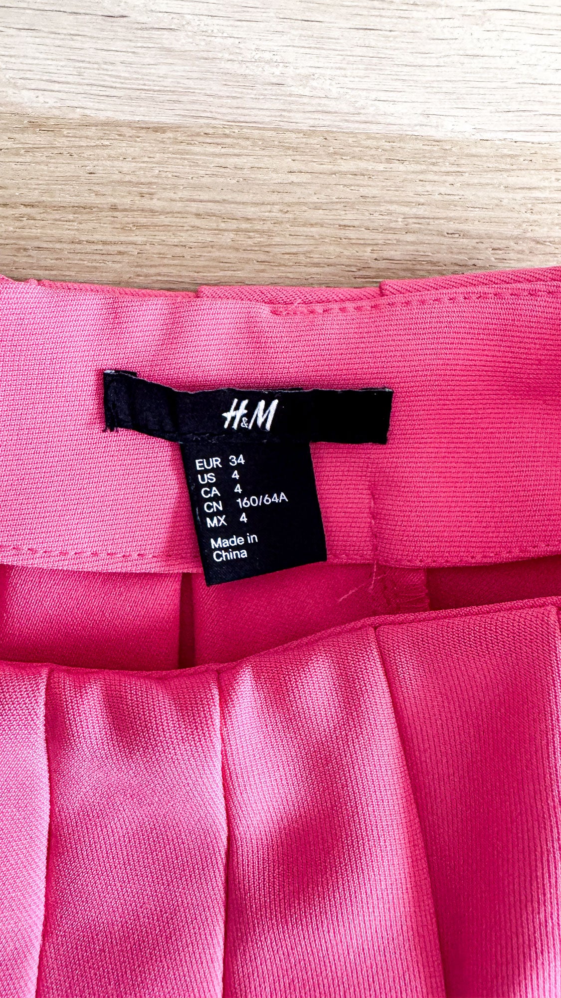 Jupe plissée rose fuchsia taille haute 34 - H&M