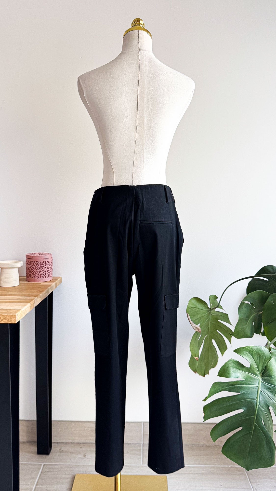 Pantalon noir tailleur poche cargo 38/40