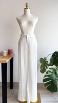 Pantalon blanc texturé large 34 - Angelina Blick x NA-KD