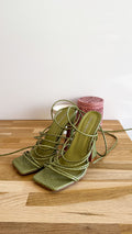 Sandales vertes lacets croco 9 (40) - Public Desire