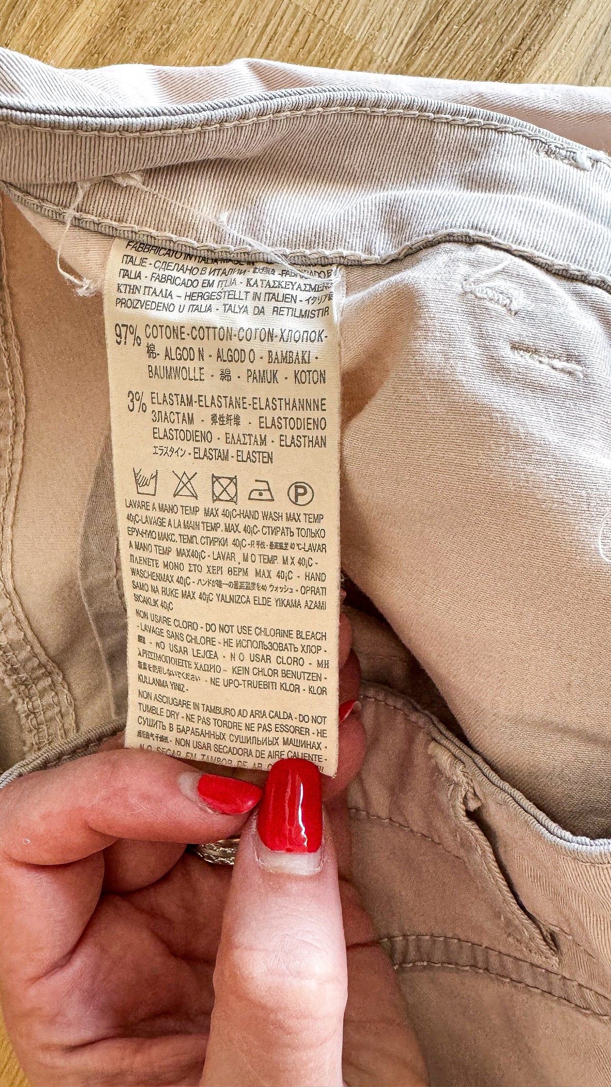 Jean rose pâle délavé boutonné S - R Jeans