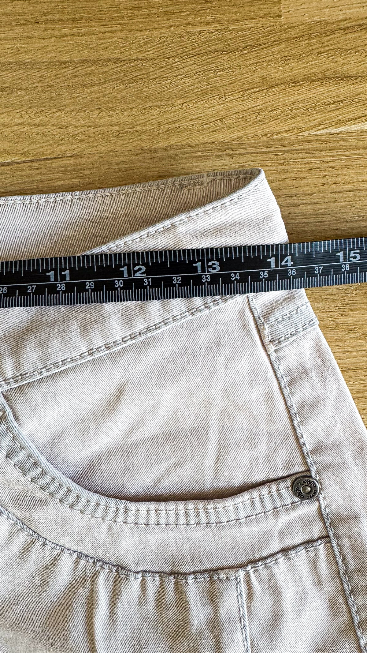 Jean rose pâle délavé boutonné S - R Jeans