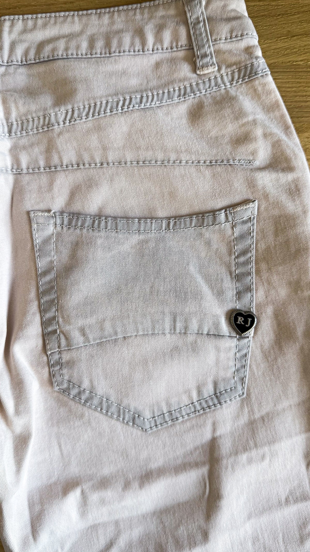 Jean rose pâle délavé boutonné S - R Jeans