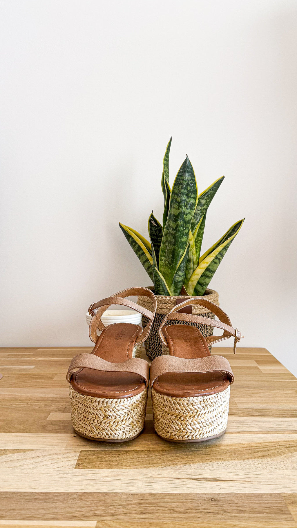 Sandales cuir cognac plateforme tressée 38 - PrimaDonna