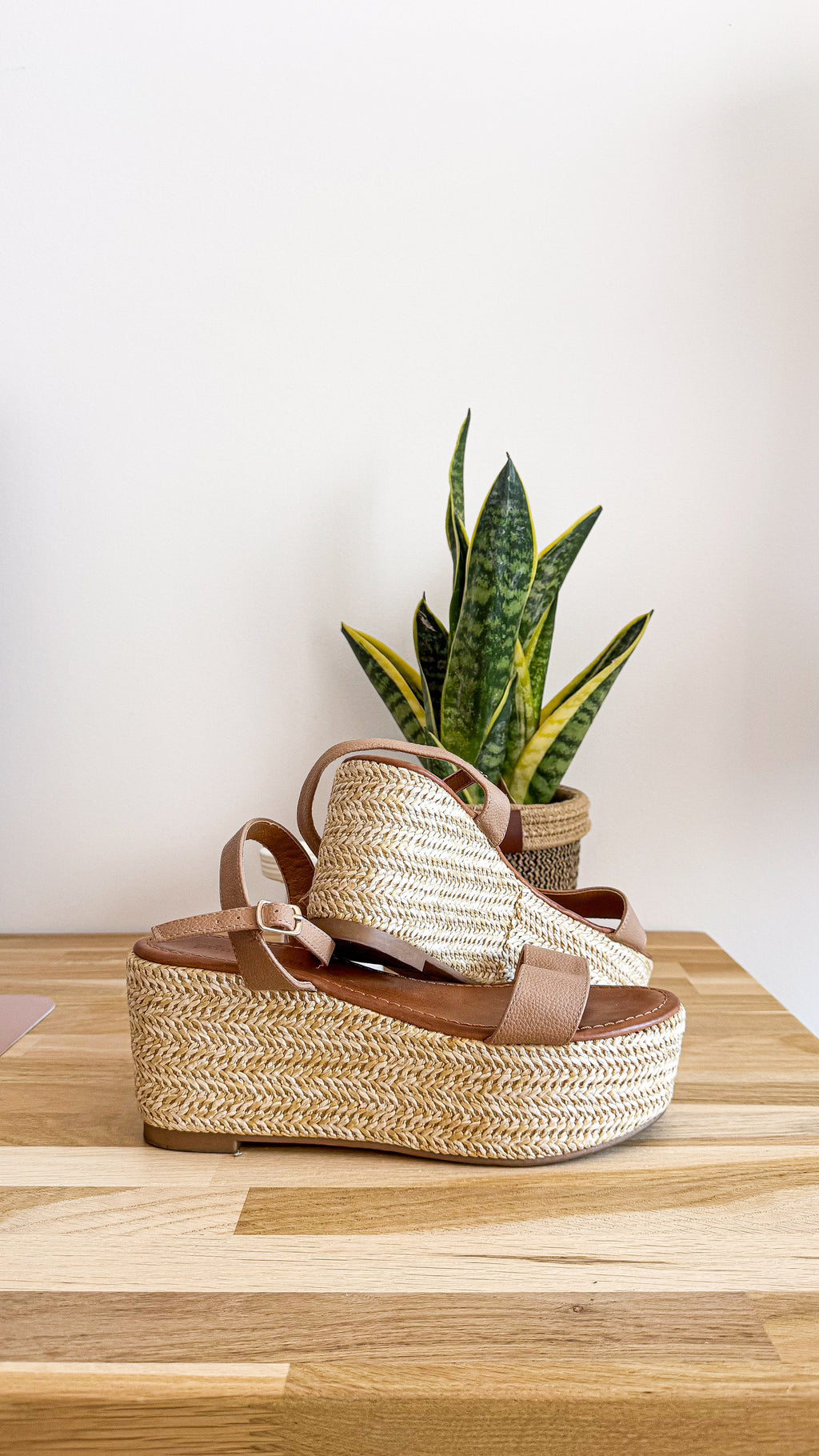 Sandales cuir cognac plateforme tressée 38 - PrimaDonna