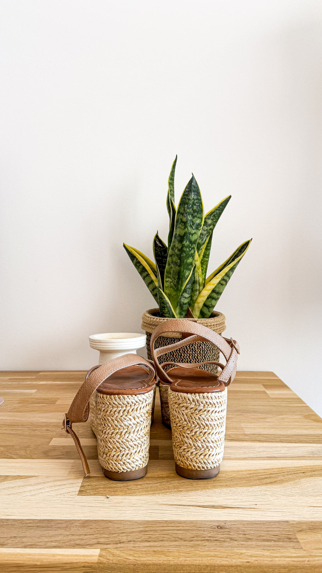 Sandales cuir cognac plateforme tressée 38 - PrimaDonna