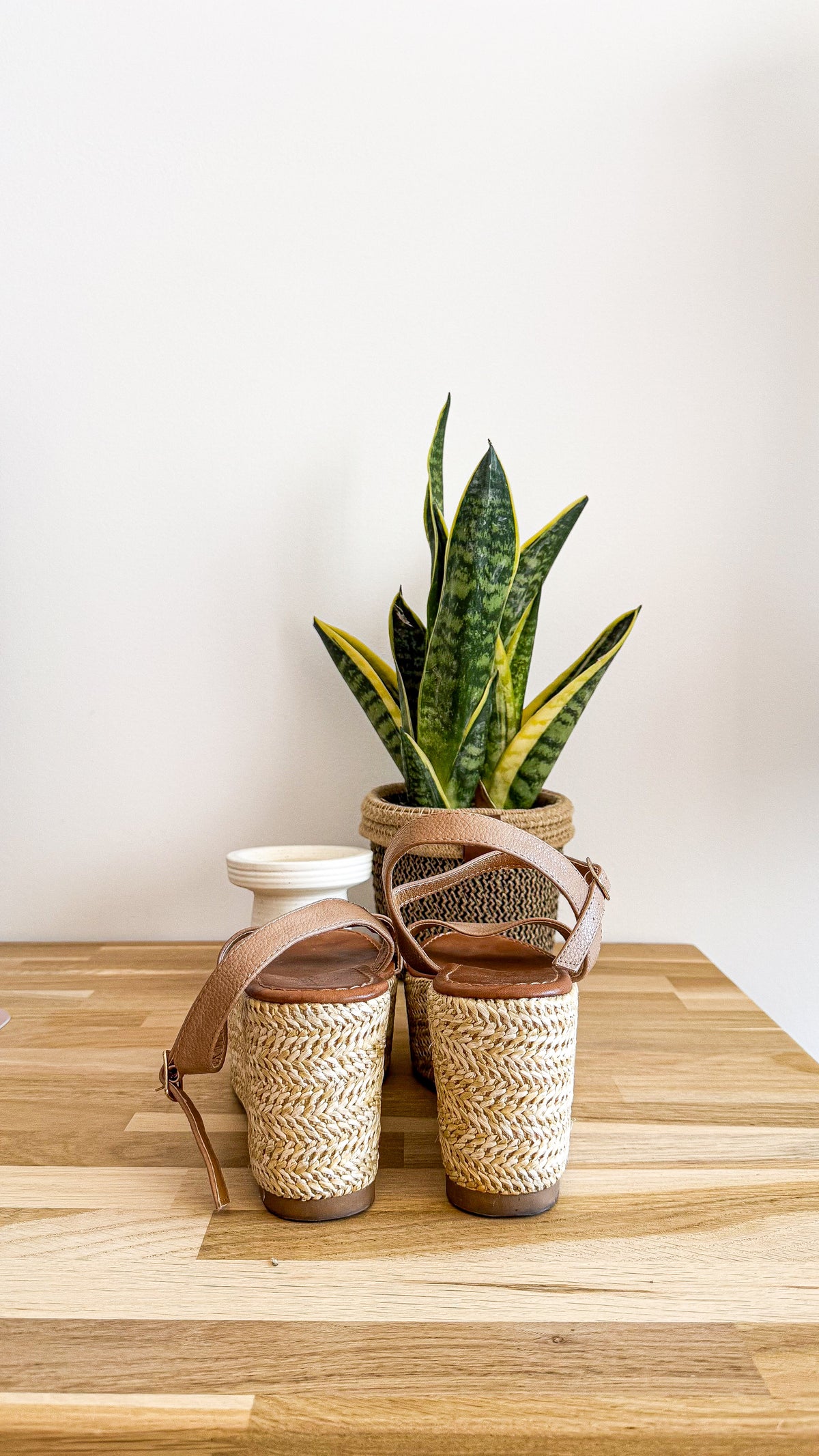 Sandales cuir cognac plateforme tressée 38 - PrimaDonna