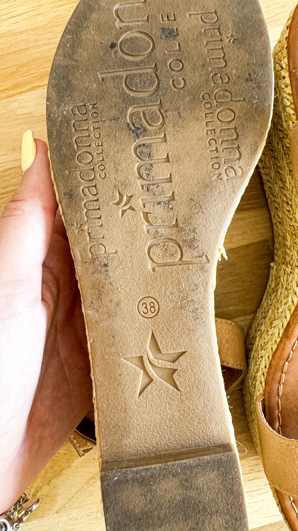 Sandales cuir cognac plateforme tressée 38 - PrimaDonna