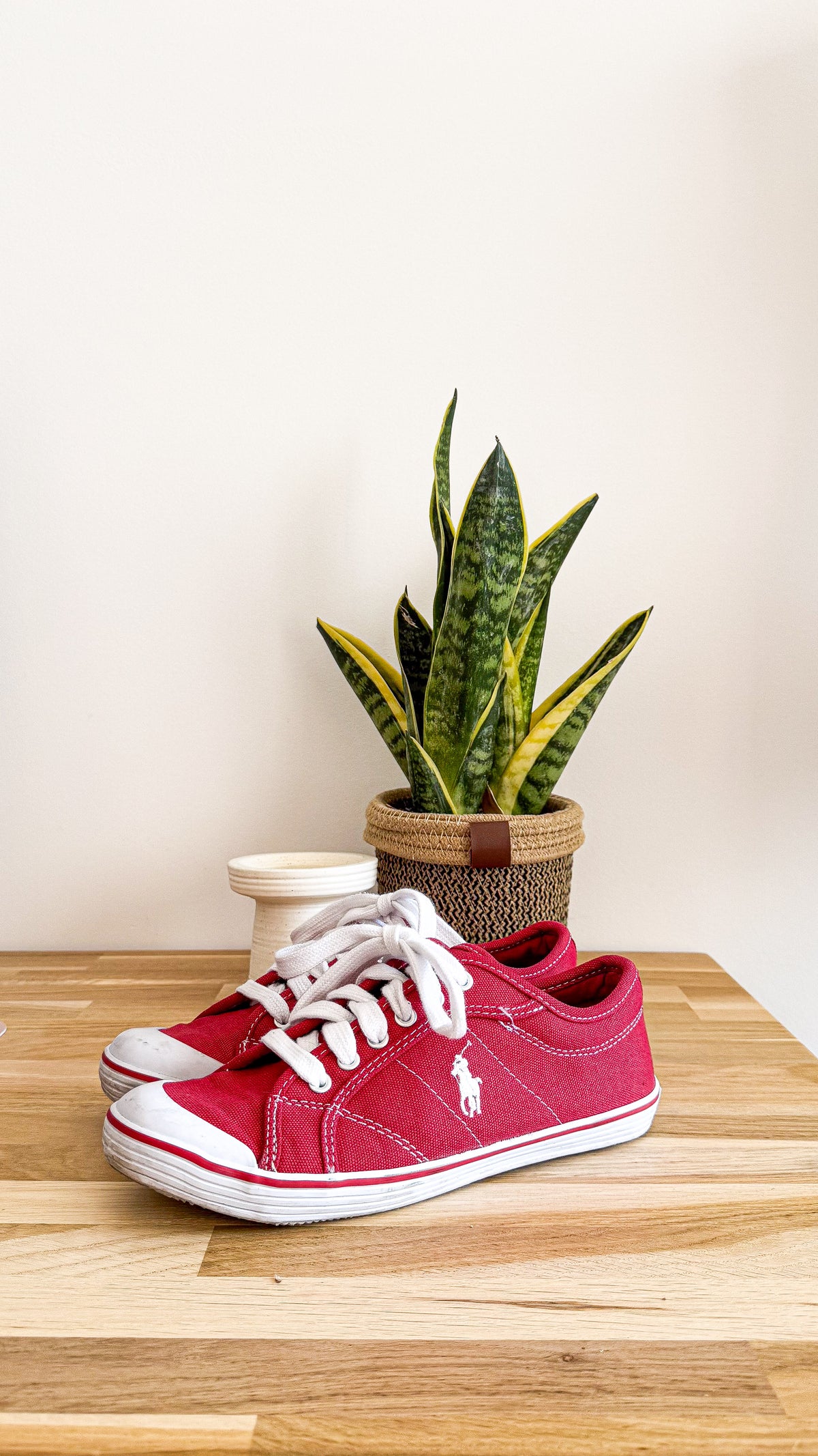 Baskets toile rouge logo brodé 37 - Ralph Lauren