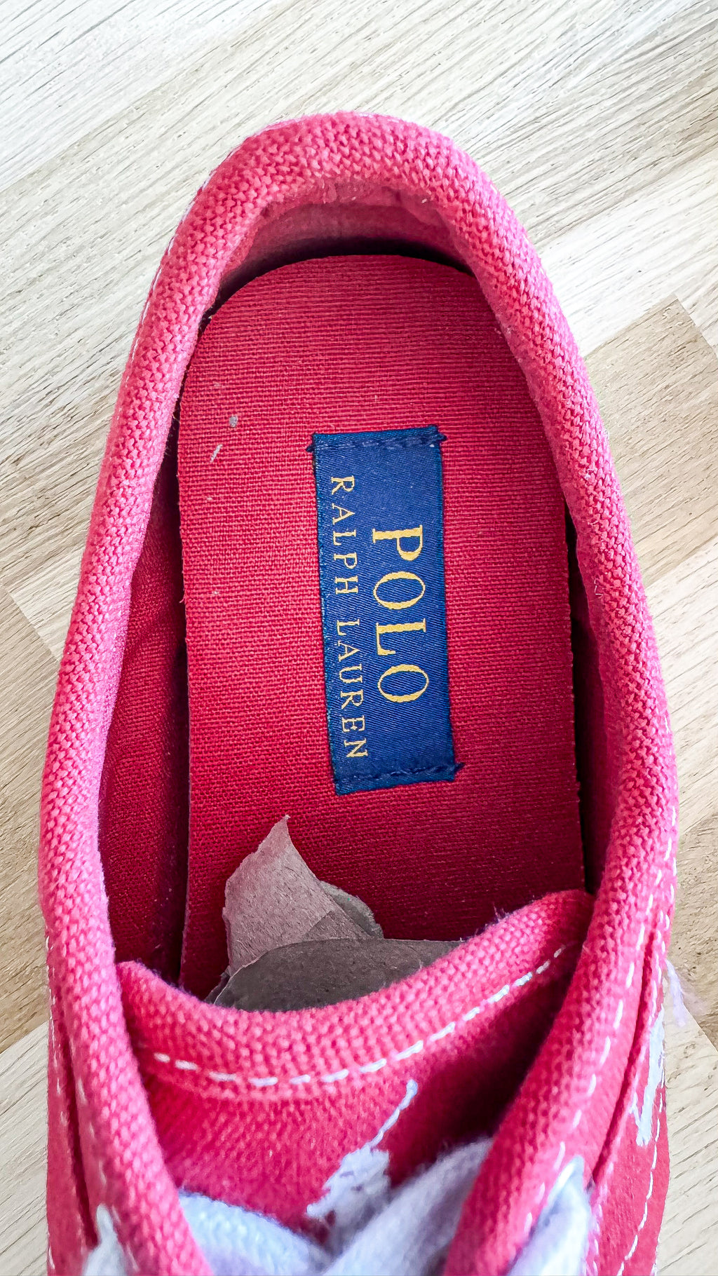 Baskets toile rouge logo brodé 37 - Ralph Lauren