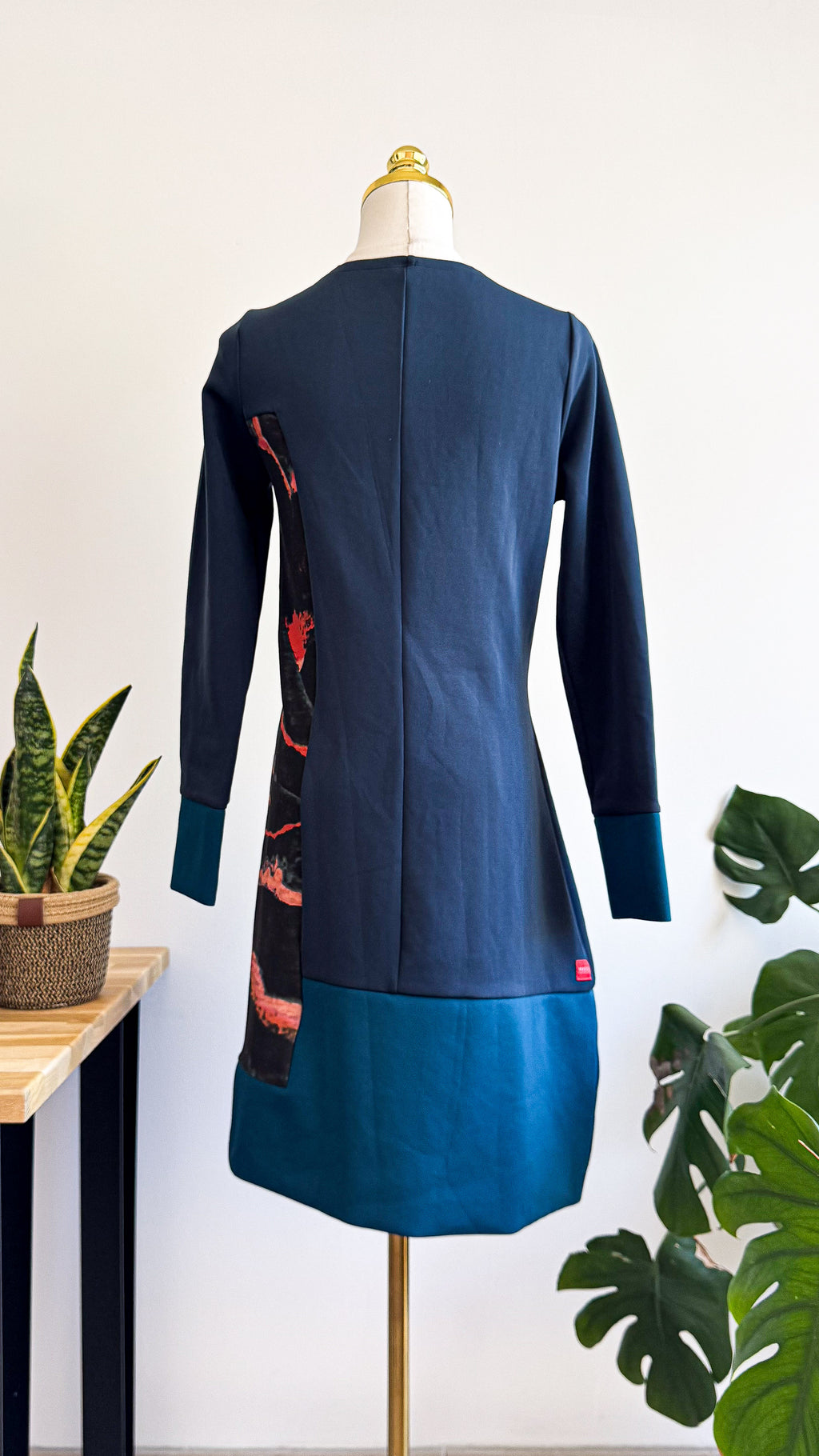Robe Miss Captain imprimée arty bleu pétrole T36