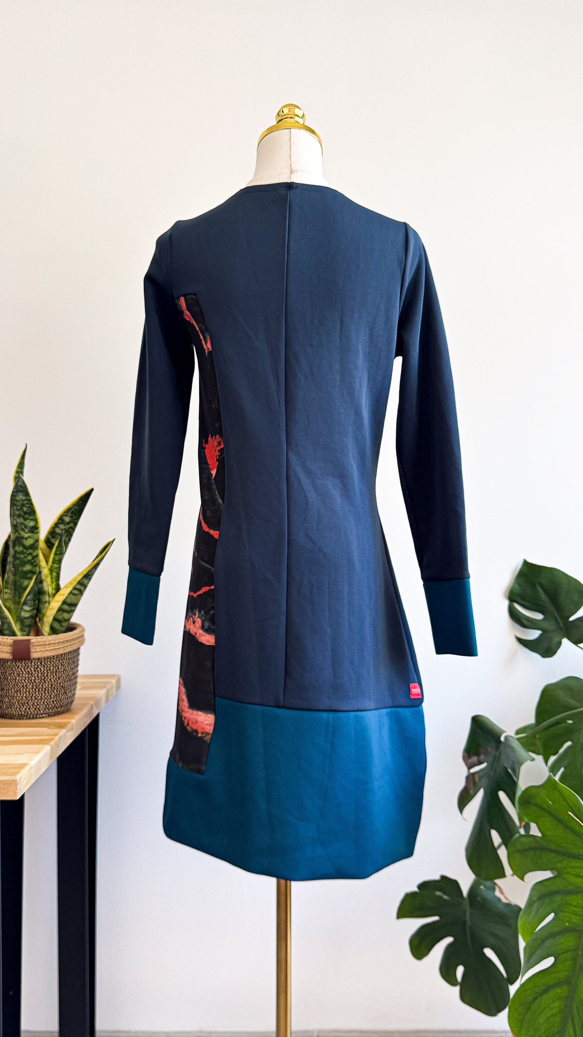 Robe Miss Captain imprimée arty bleu pétrole T36