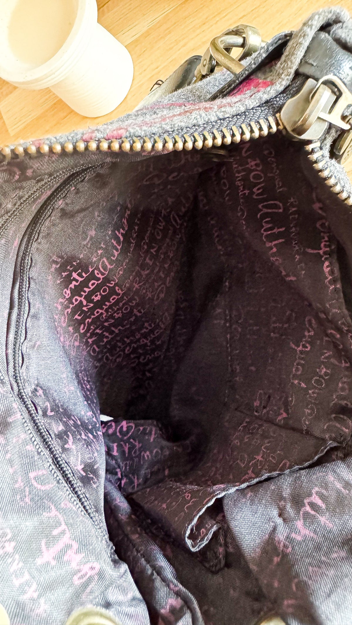Sac Desigual noir bandoulière motifs fleurs bohème
