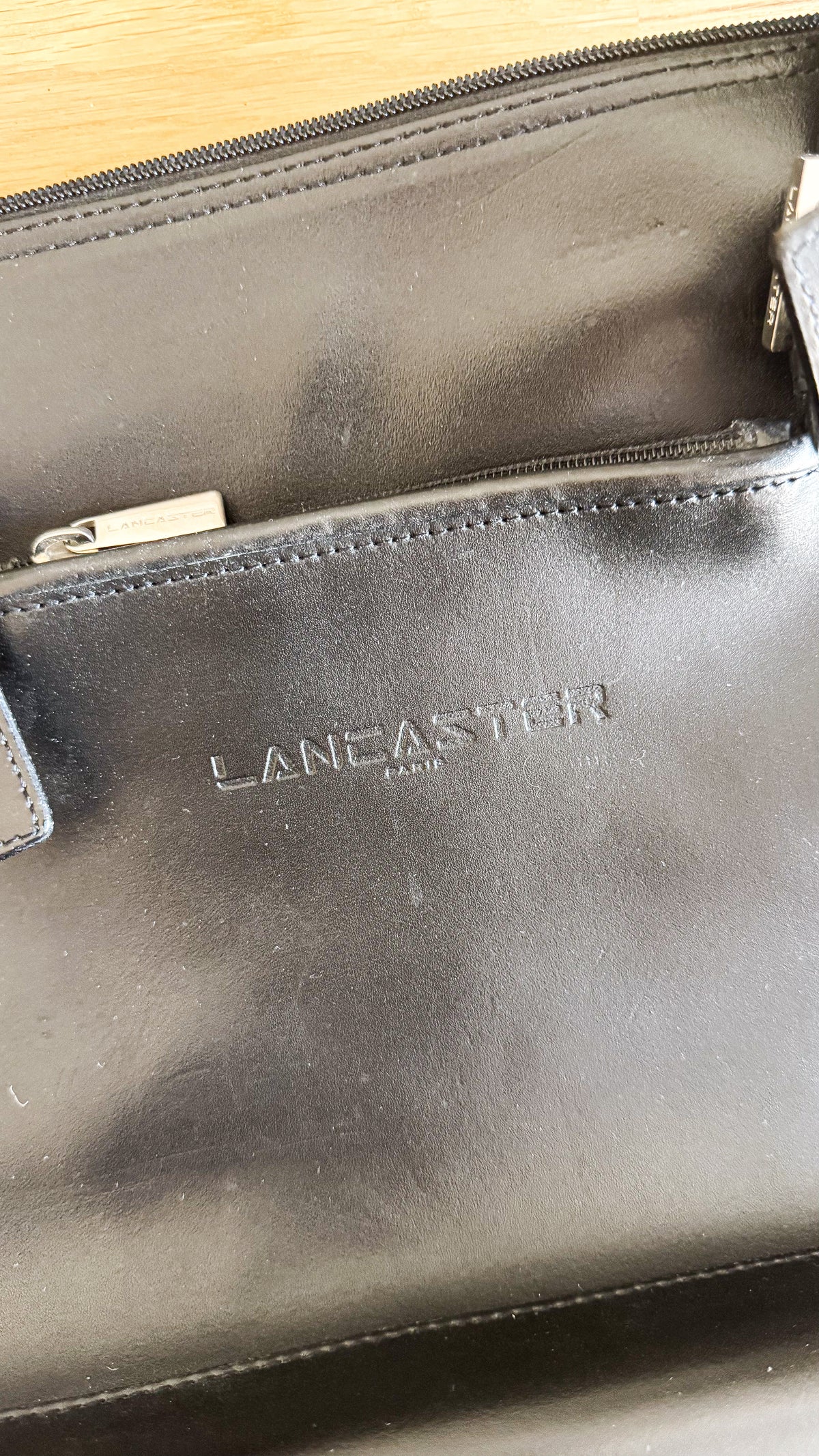 Sac à main Lancaster noir cuir Made in France