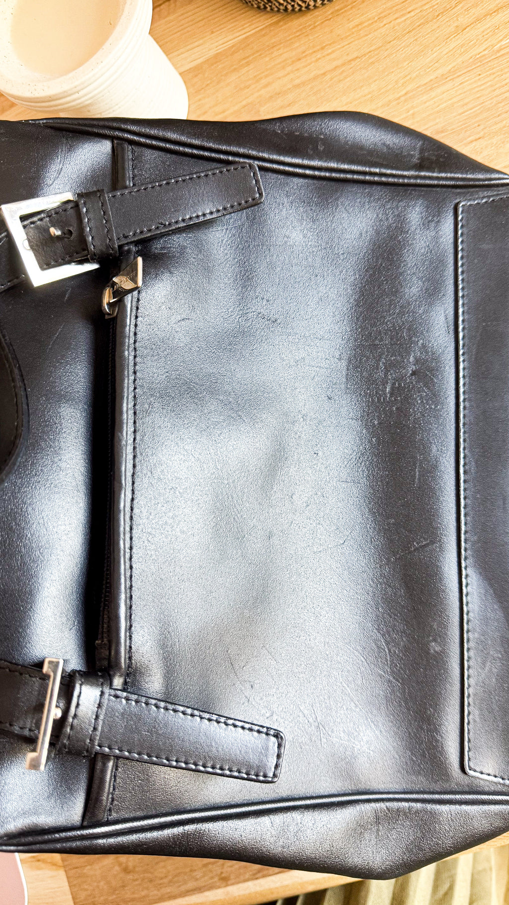 Sac à main Lancaster noir cuir Made in France