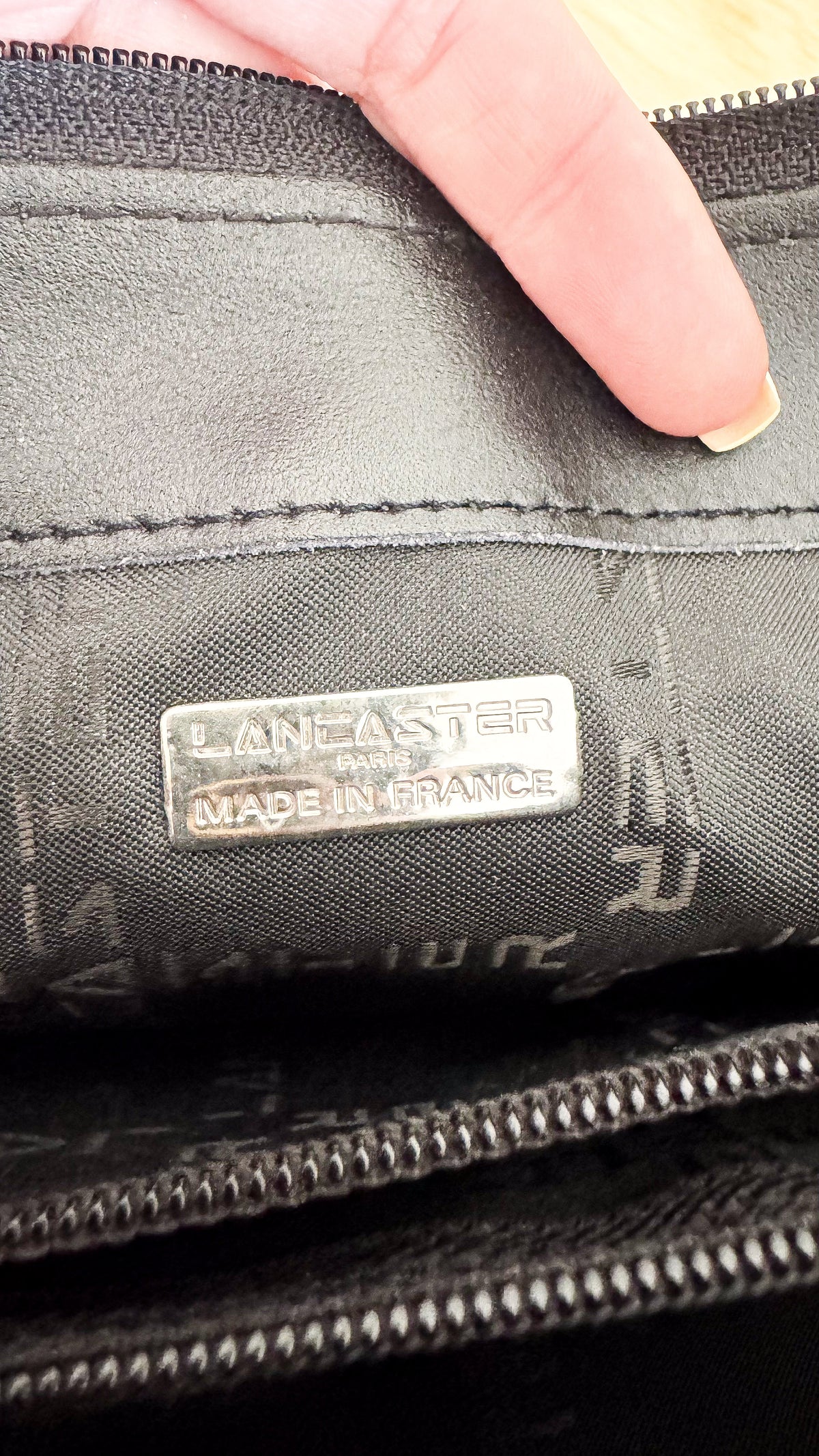 Sac à main Lancaster noir cuir Made in France