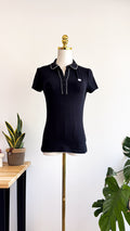 Polo noir Poivre Blanc femme manches courtes taille XS