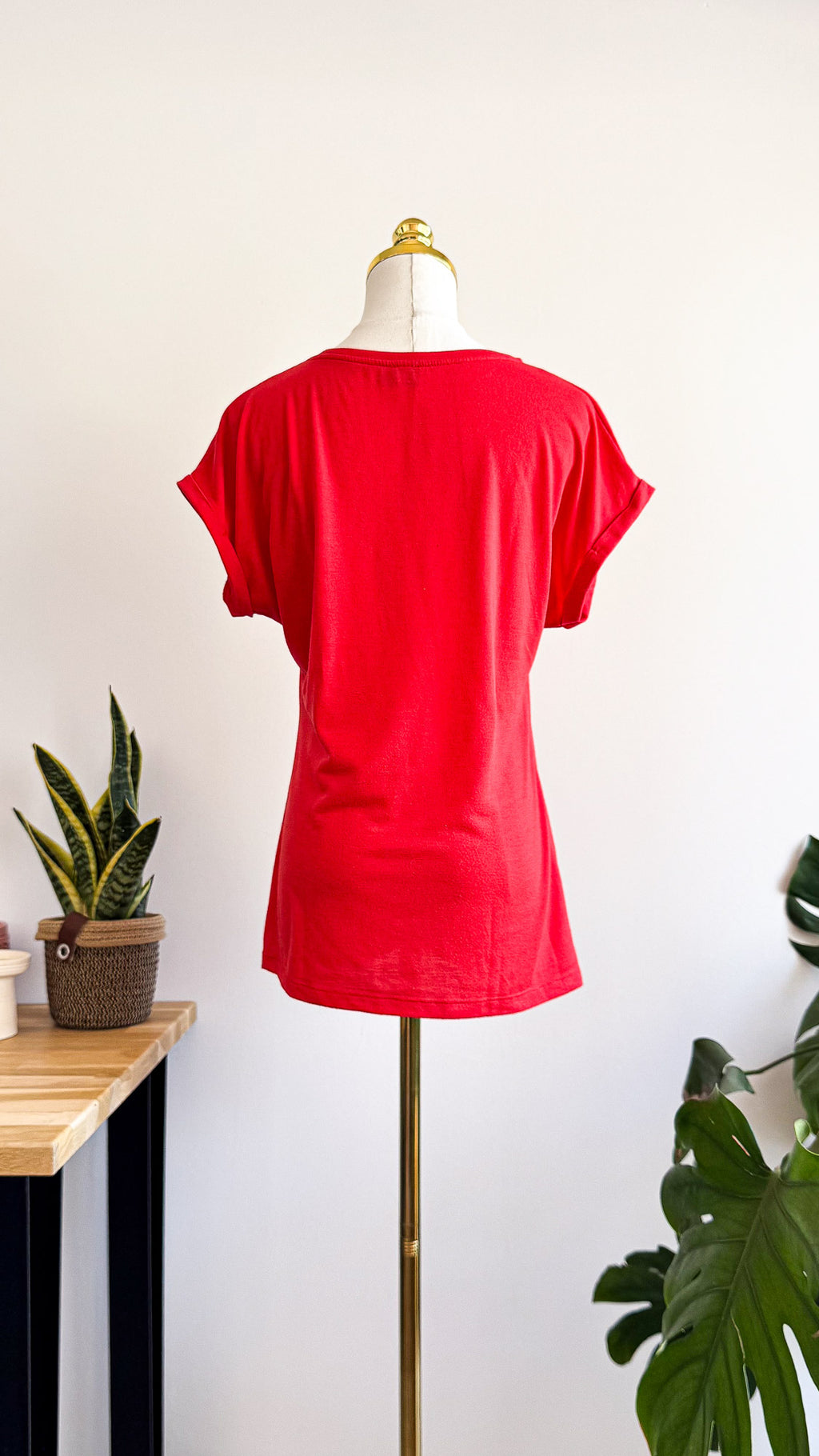 T-shirt rouge femme In Extenso imprimé 76 doré taille M