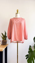 Blouse rose poudré Boohoo manches 3/4 fluide taille 38