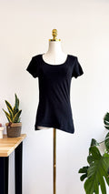 T-shirt noir basique Esmara femme col rond taille S