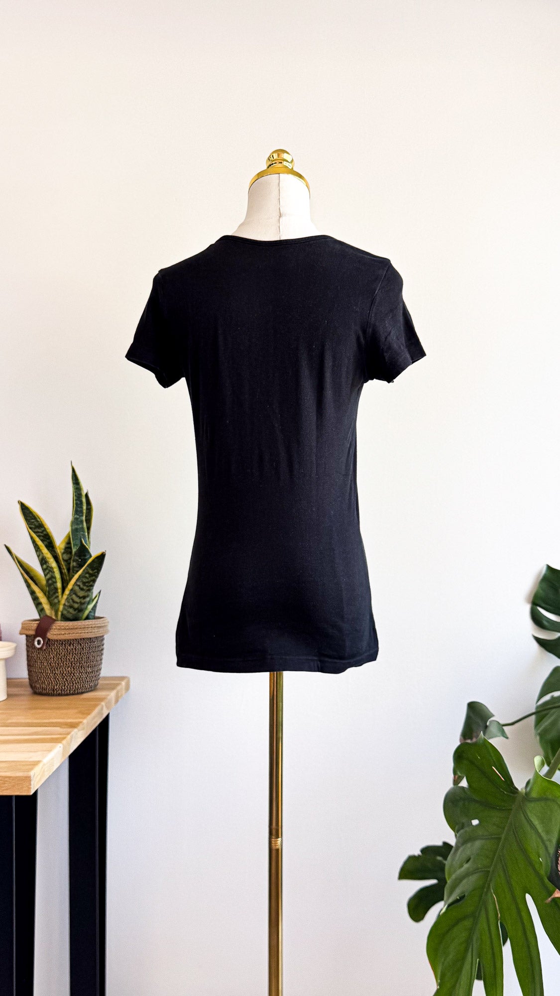 T-shirt noir basique Esmara femme col rond taille S