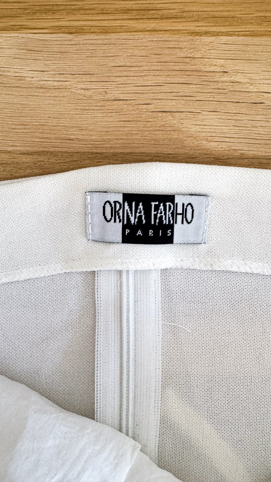 Top dos nu blanc dentelle Orna Farho vintage Made in France taille 40