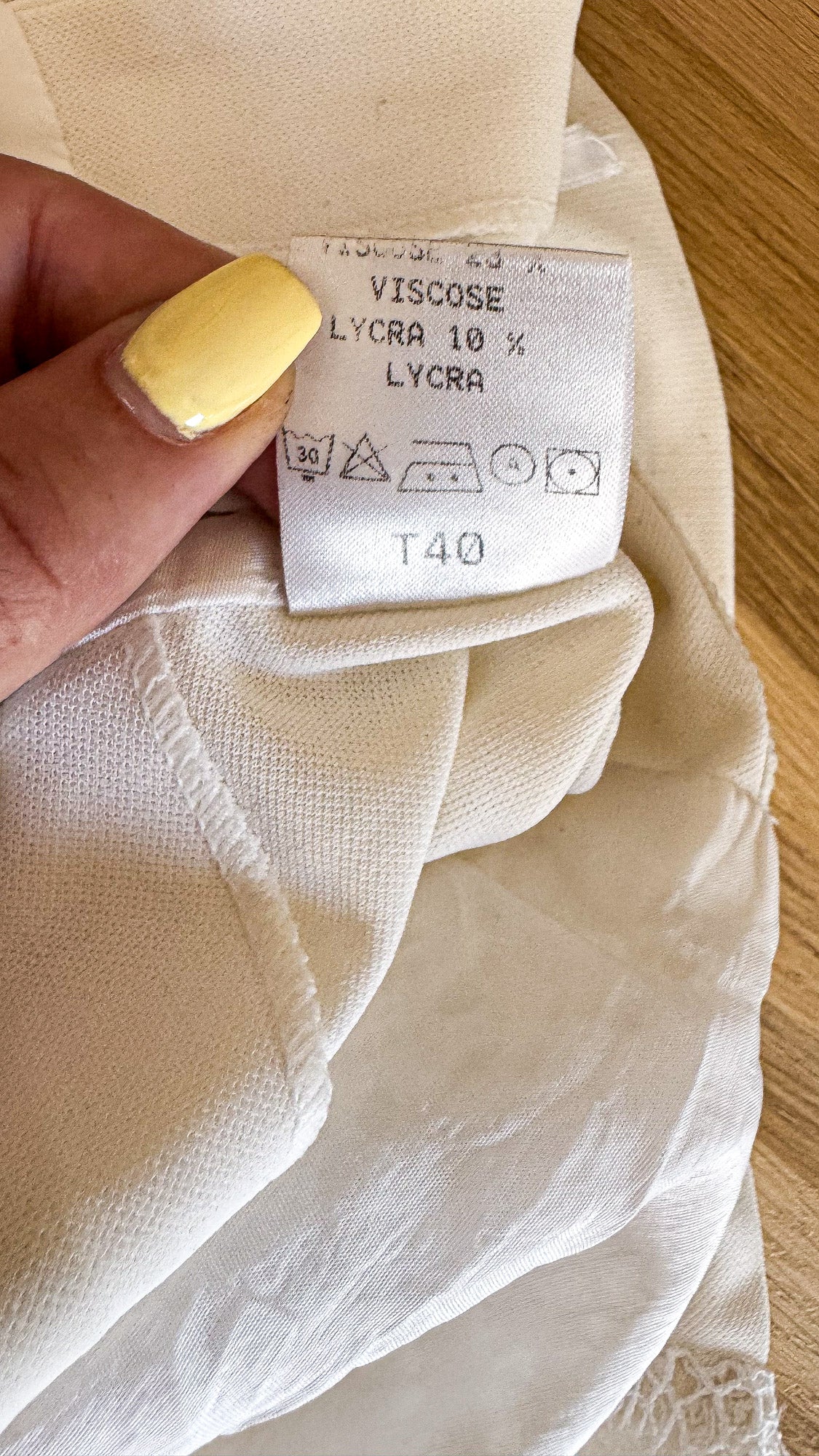 Top dos nu blanc dentelle Orna Farho vintage Made in France taille 40