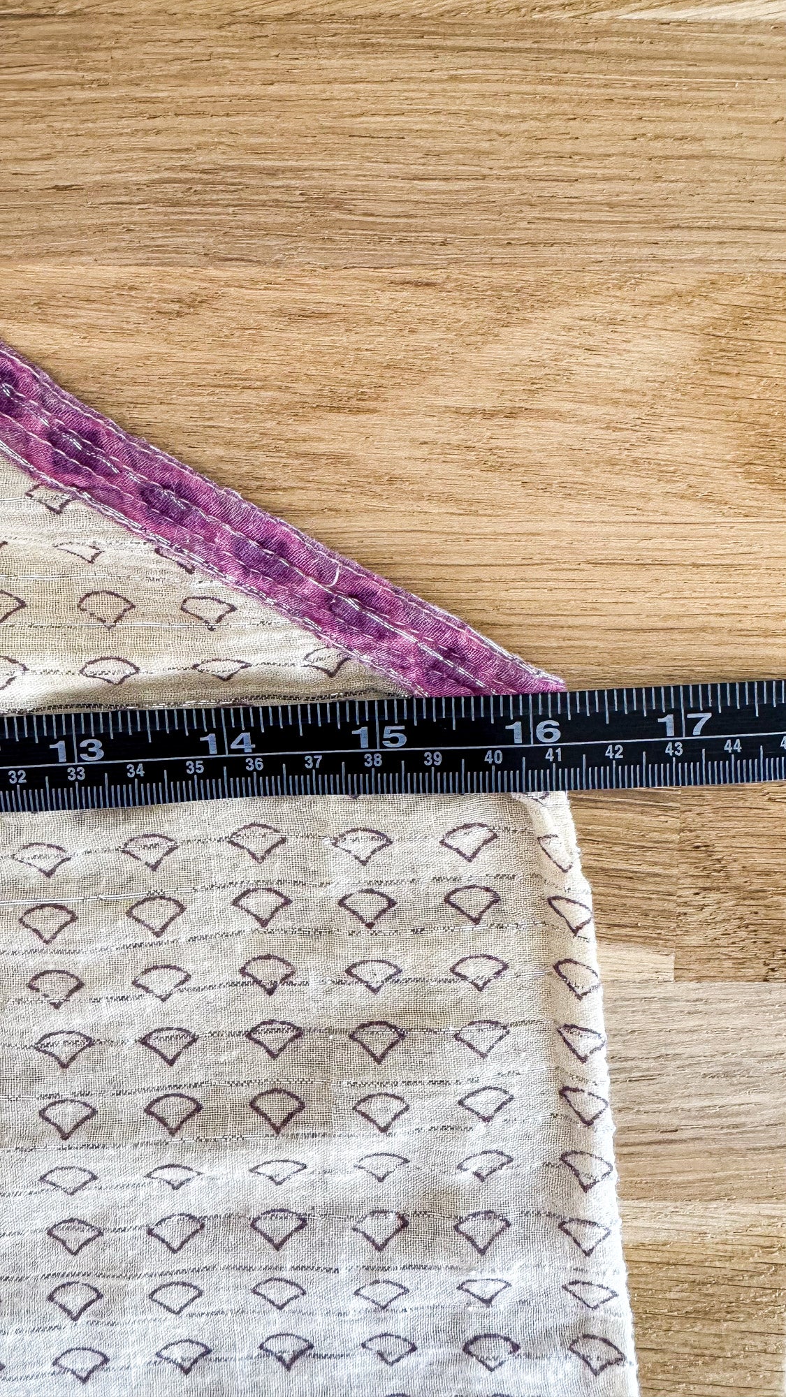 Débardeur coton indien beige et violet bohème taille S