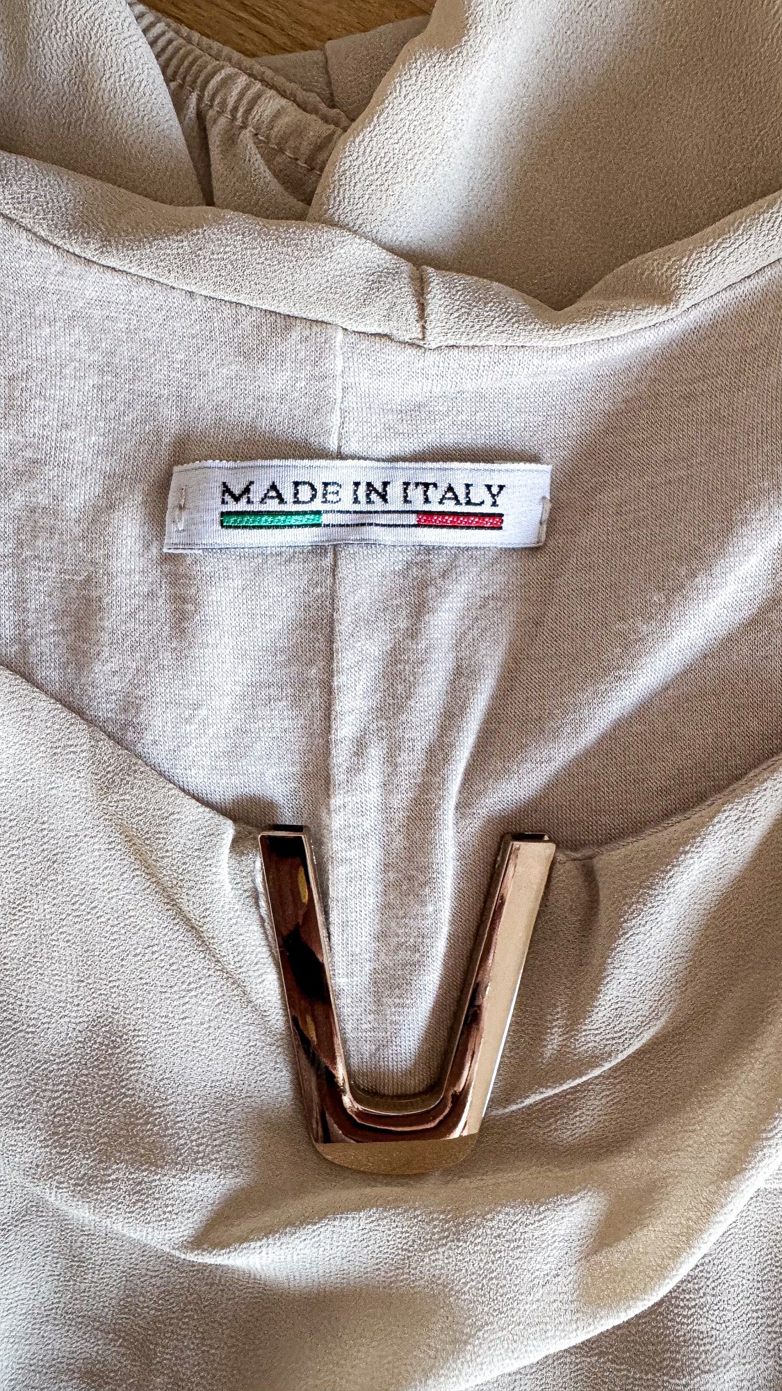 Blouse beige Made in Italy manches chauve-souris taille S/M