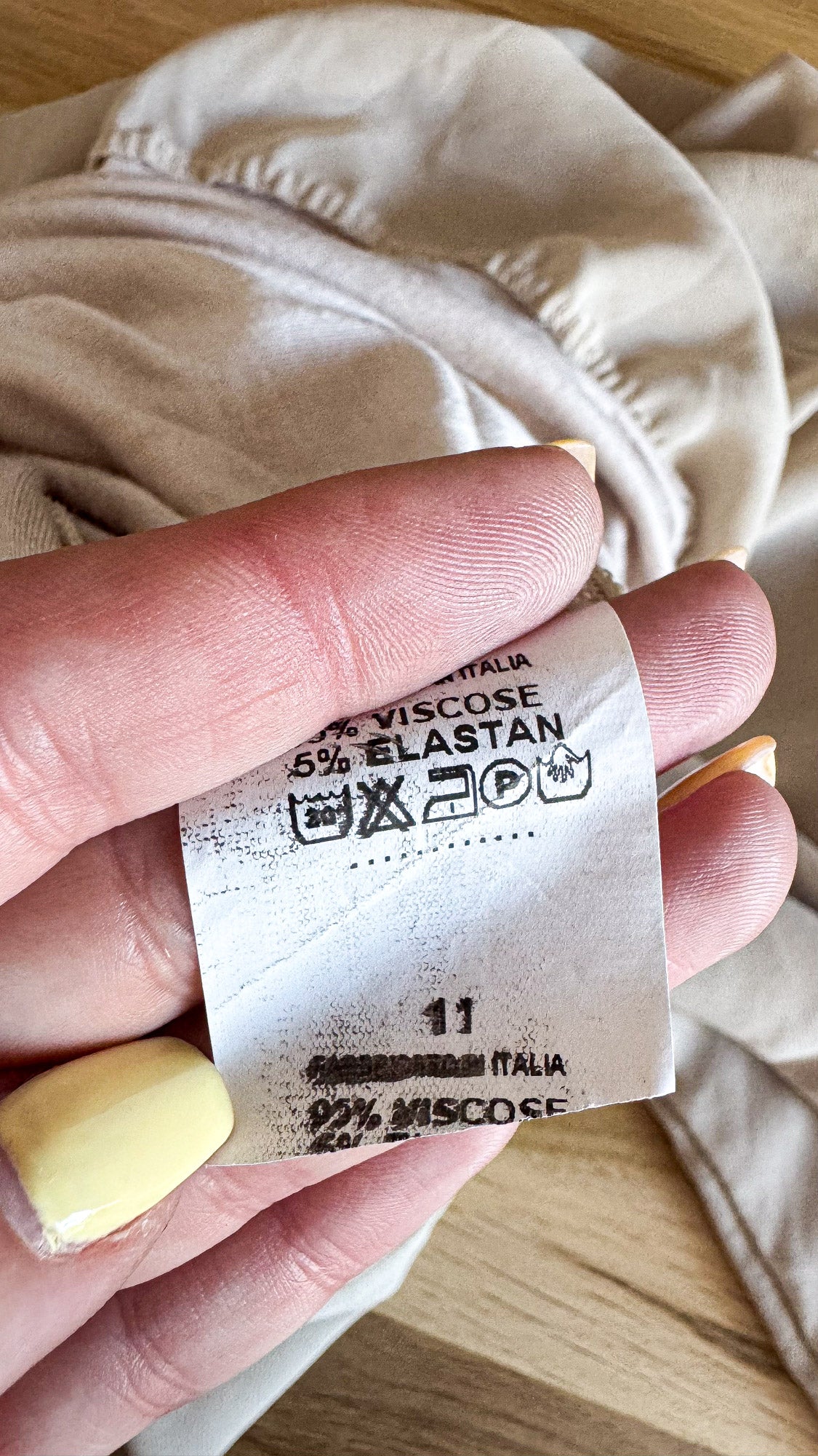 Blouse beige Made in Italy manches chauve-souris taille S/M