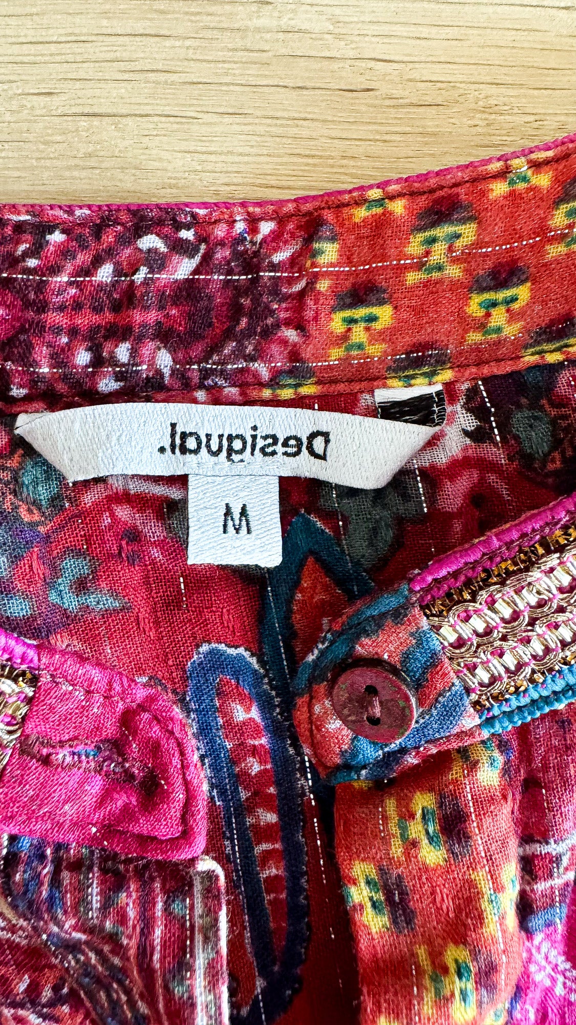 Chemise Desigual femme rose imprimée bohème multicolore taille M