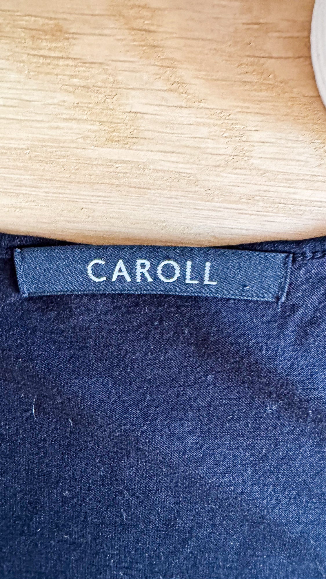 Haut noir Caroll femme modal soie sequins manches longues taille 36