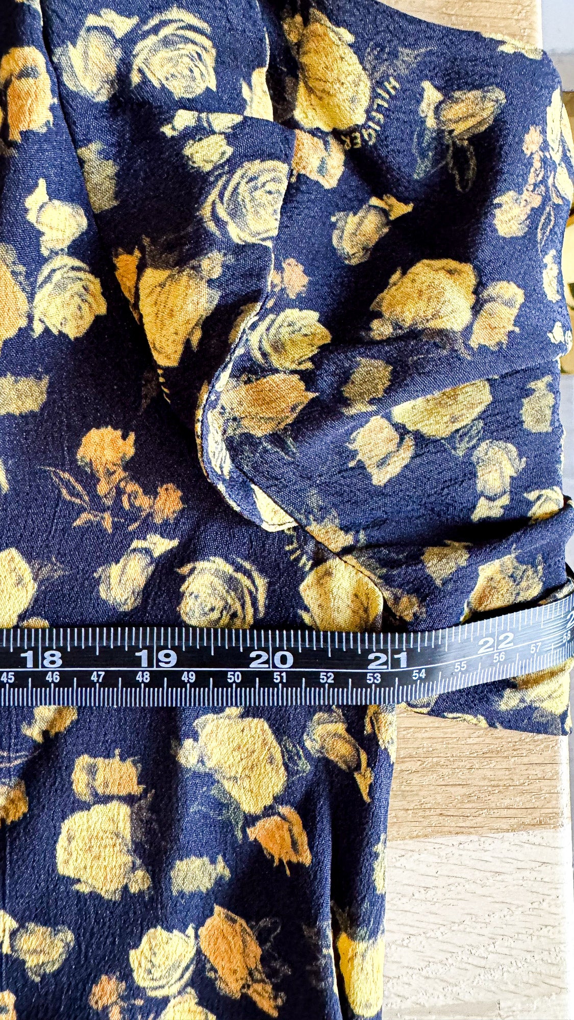 Blouse Tommy Hilfiger femme fleurs jaune marine viscose taille 38