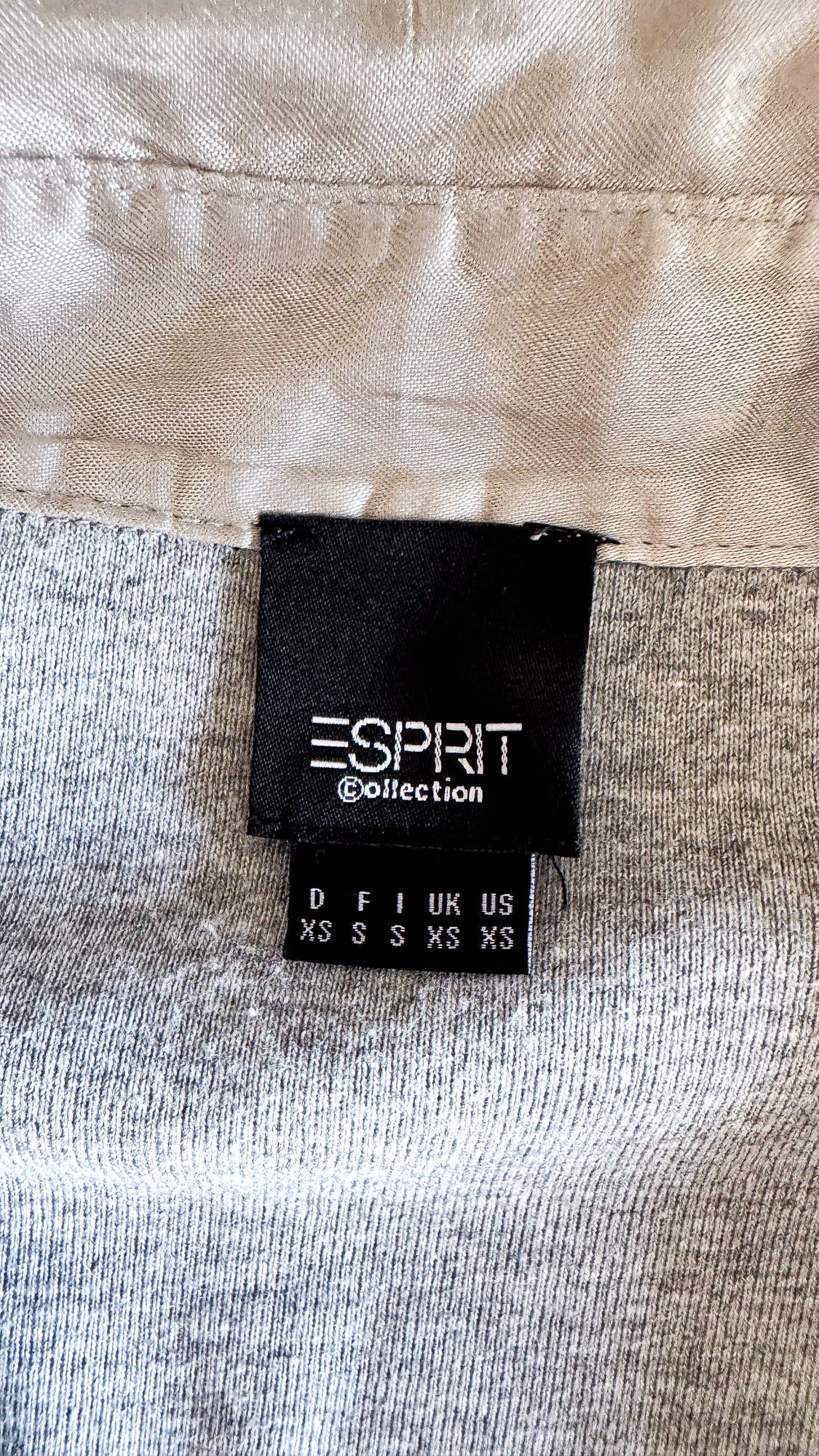 Haut polo Esprit gris col satiné manches longues taille S