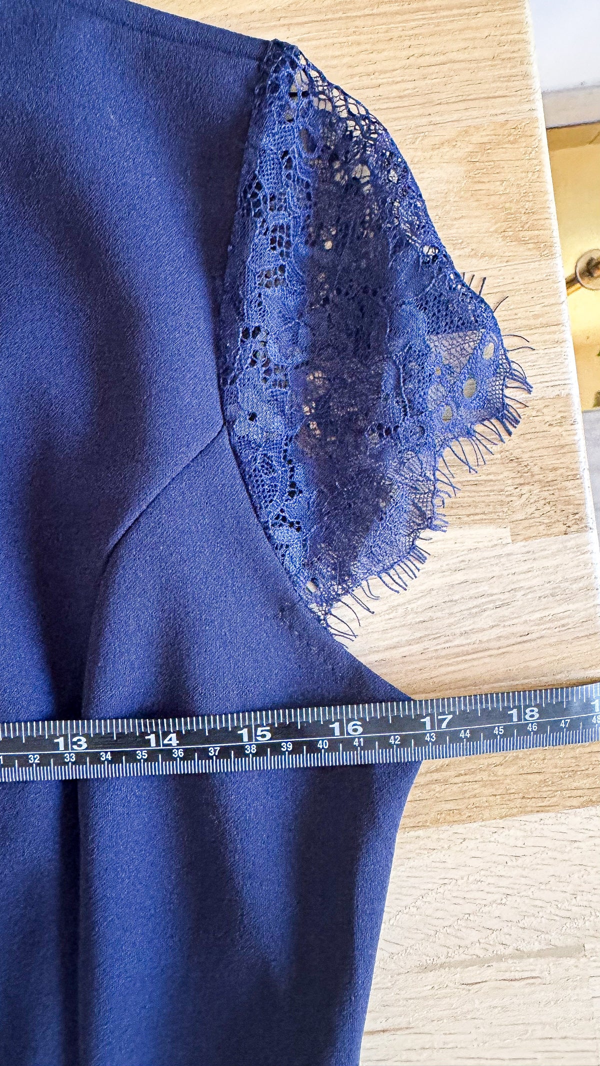 Combinaison bleu marine dentelle col V 38 - Léa.R