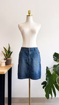 Jupe jean bleue coupe droite classique 38 - In Extenso