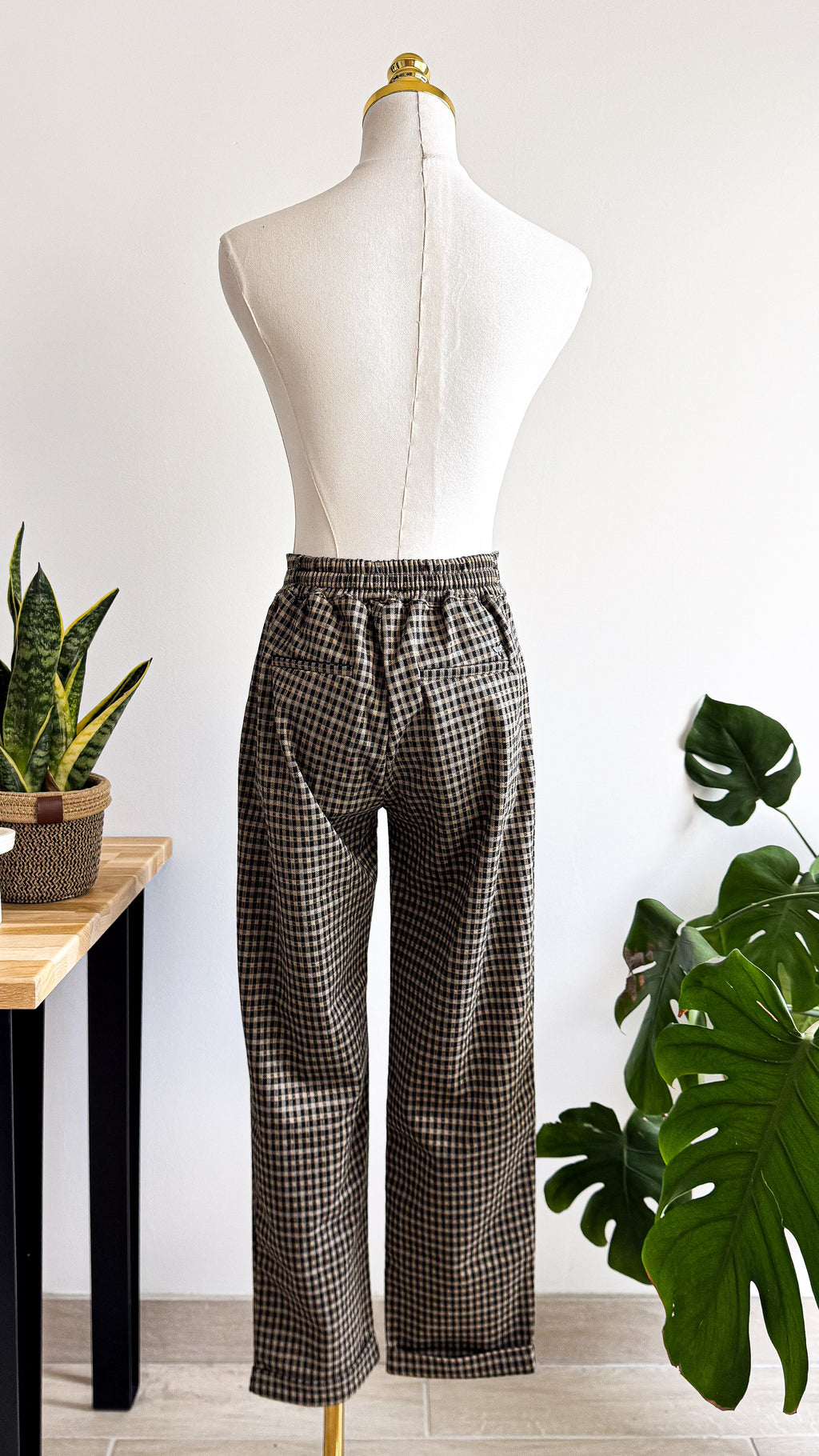 Pantalon carreaux large taille haute XS - Les Petites Bombes