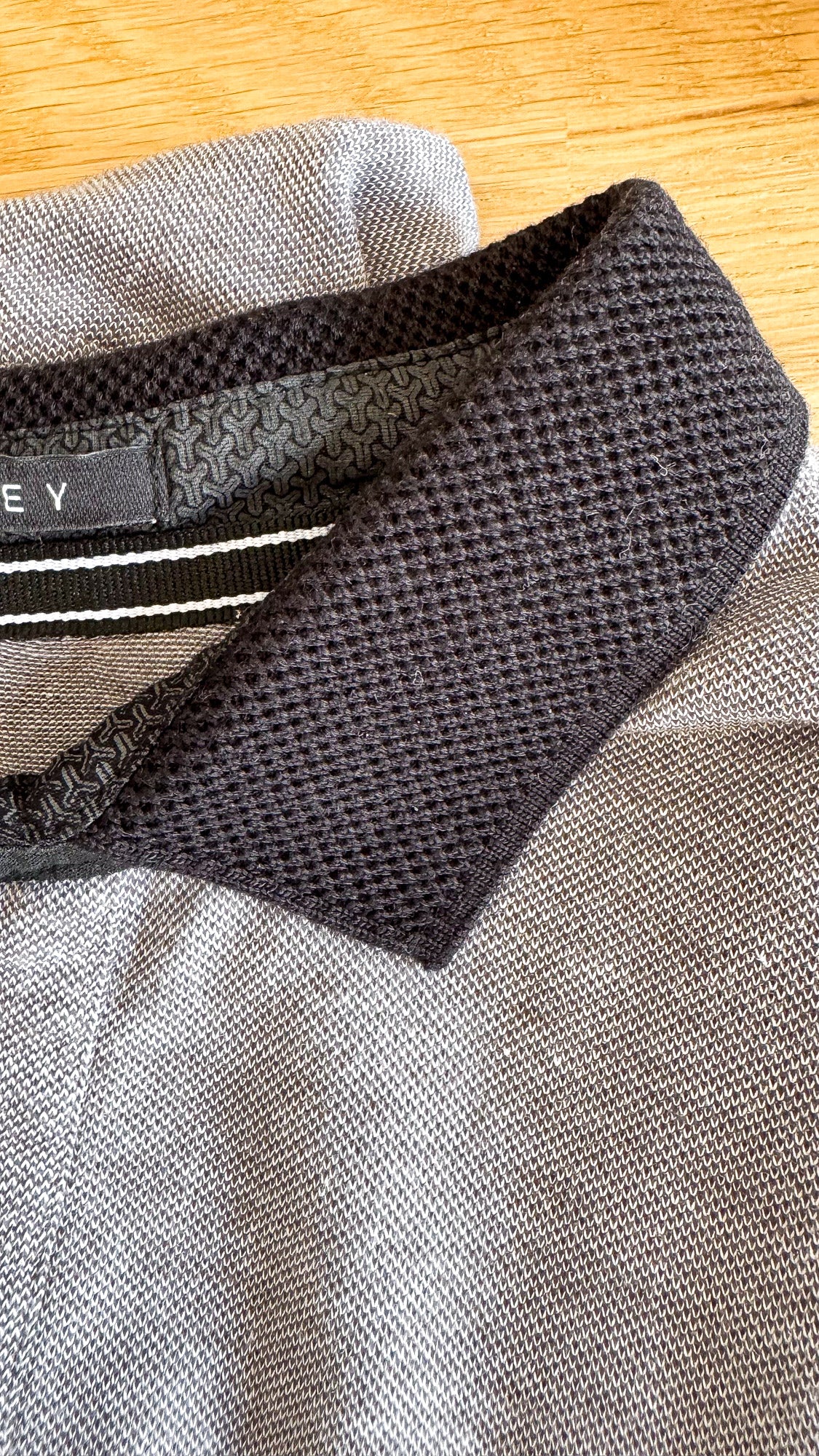 Polo manches longues gris Sun Valley taille L col noir