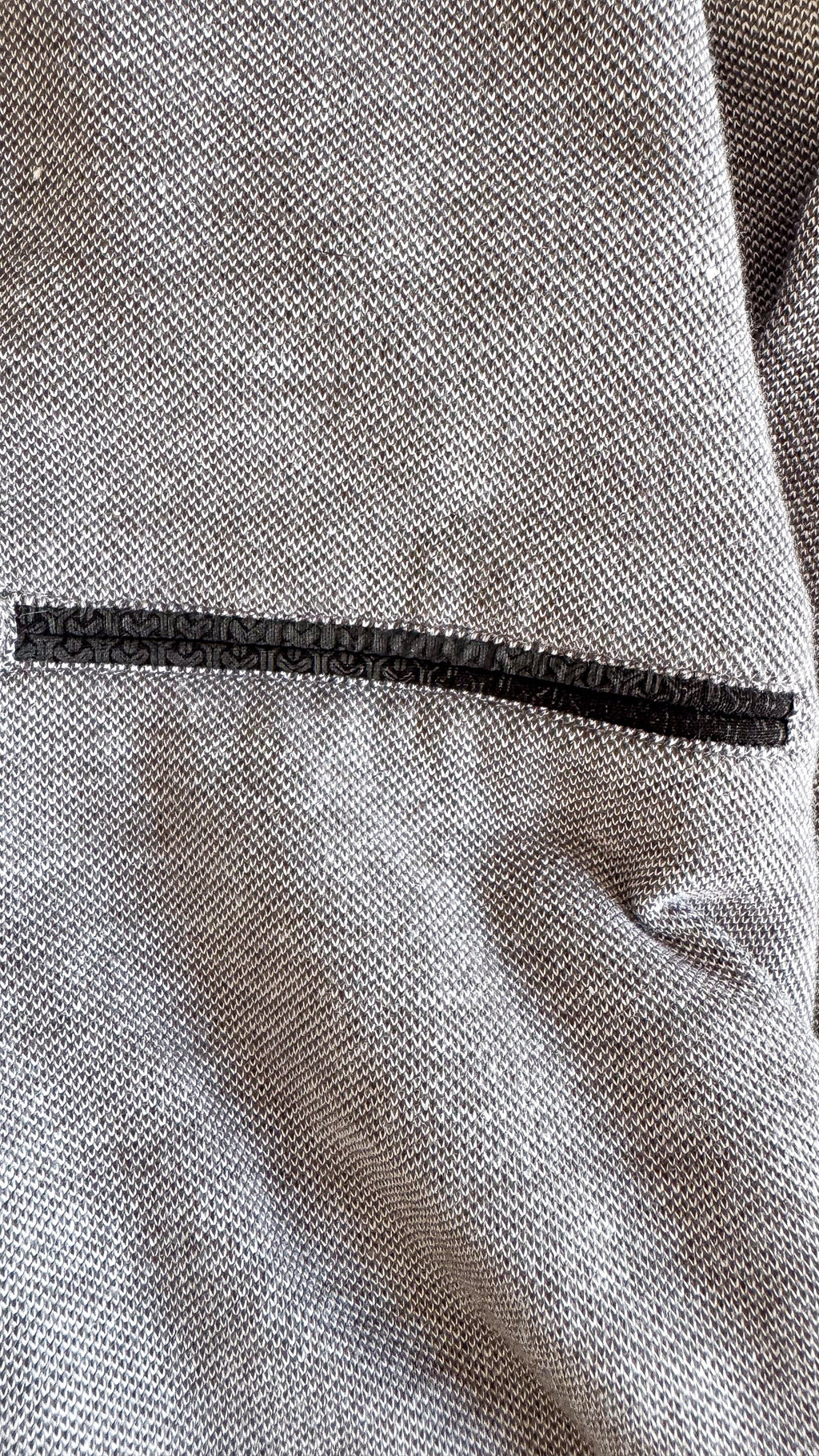 Polo manches longues gris Sun Valley taille L col noir