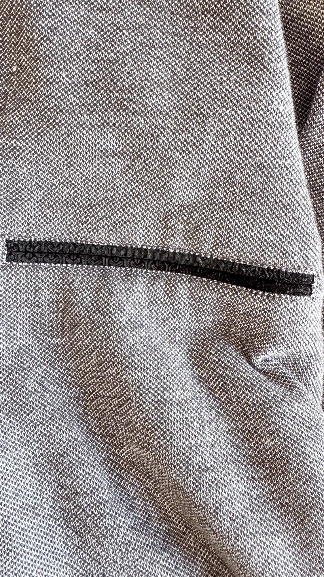 Polo manches longues gris Sun Valley taille L col noir