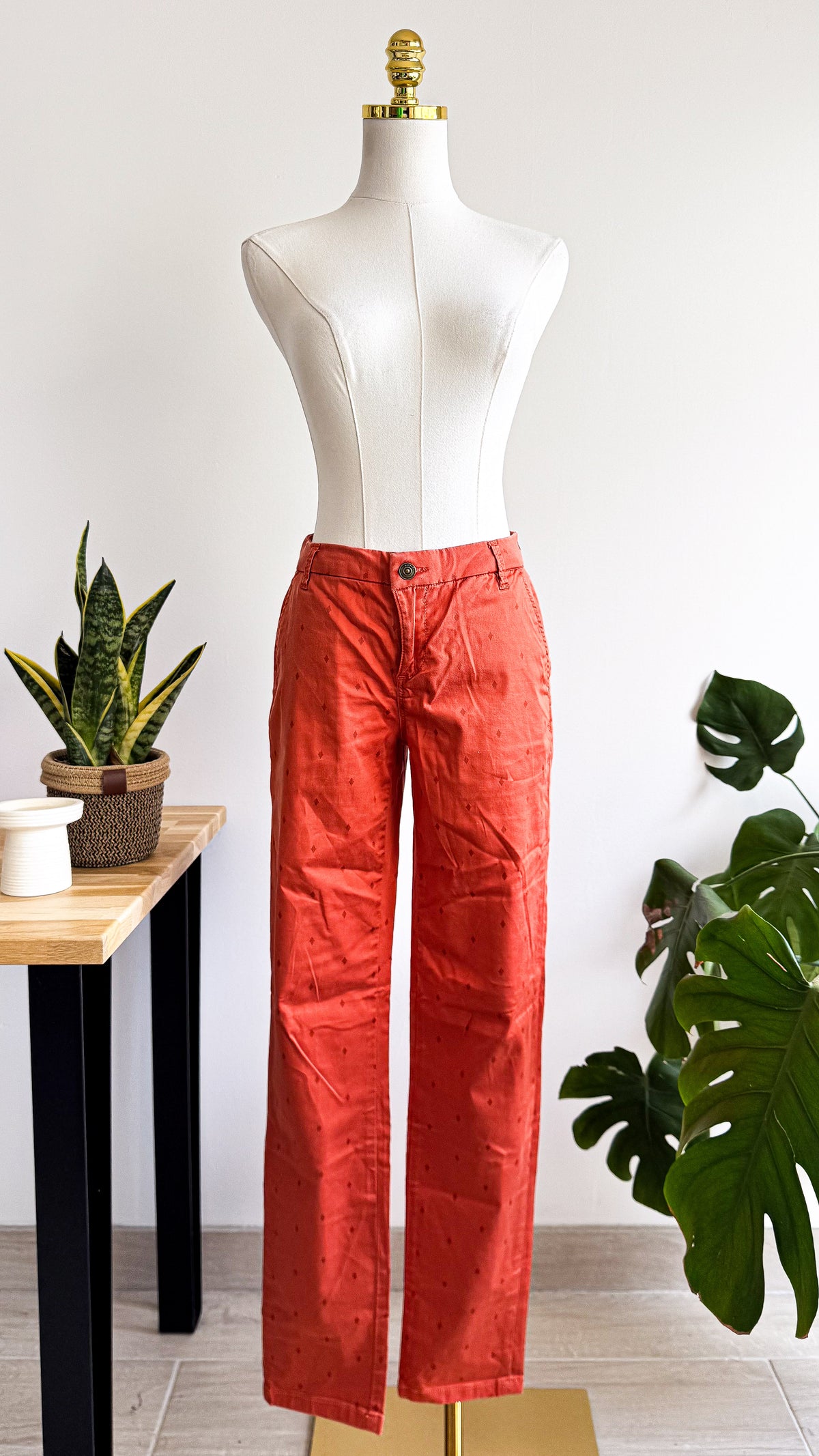 Chino corail imprimé discret 36 - Bonobo