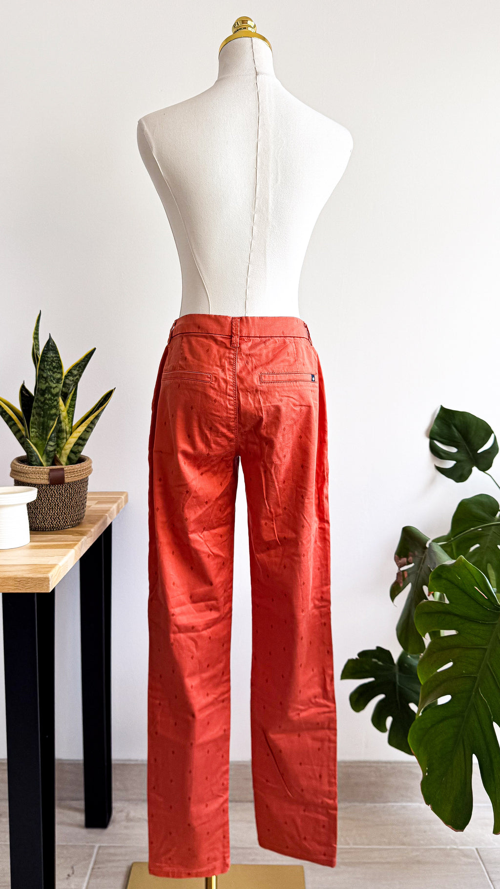 Chino corail imprimé discret 36 - Bonobo