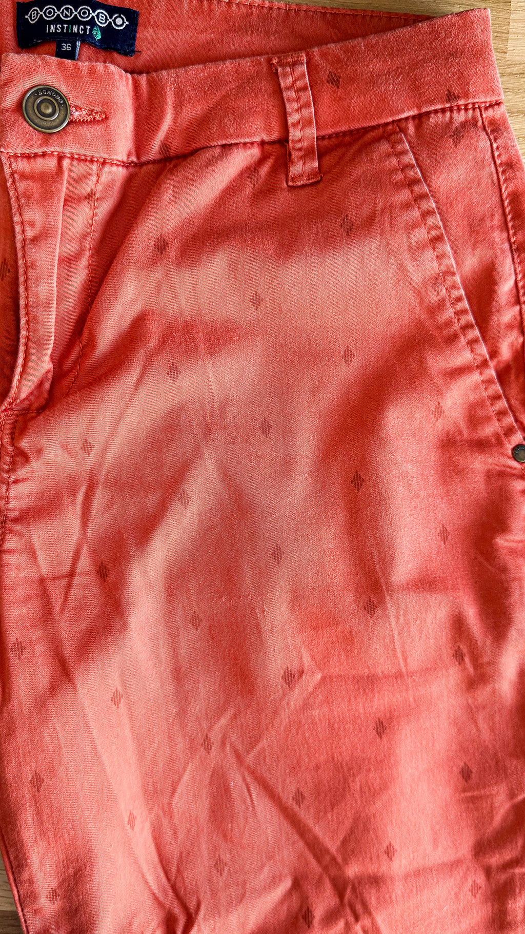 Chino corail imprimé discret 36 - Bonobo
