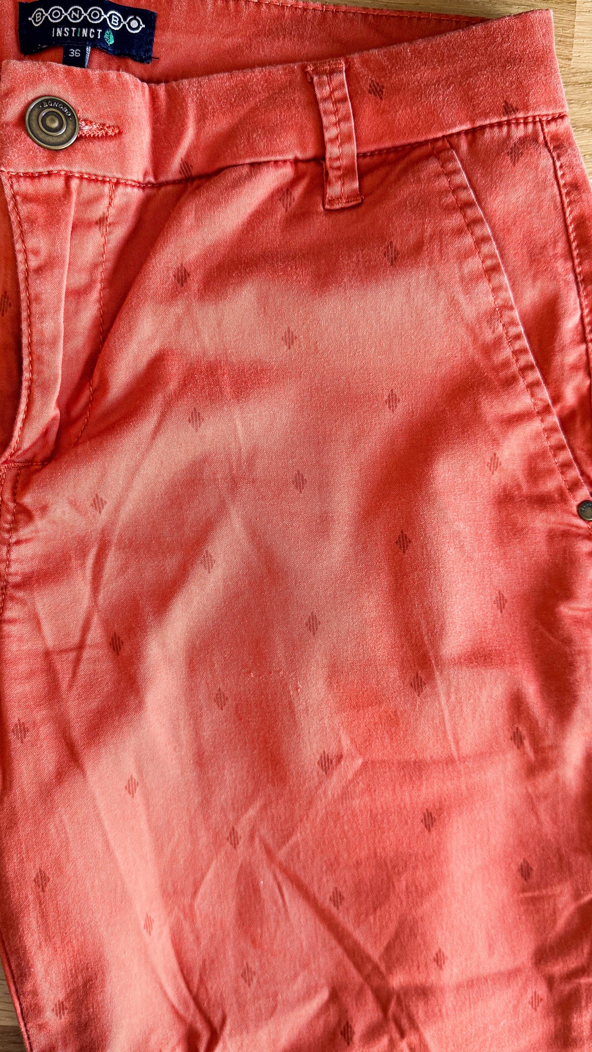 Chino corail imprimé discret 36 - Bonobo