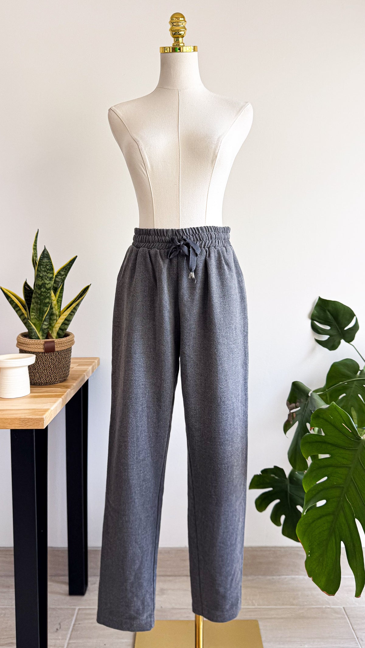 Pantalon fluide gris chiné taille élastique S - BSB