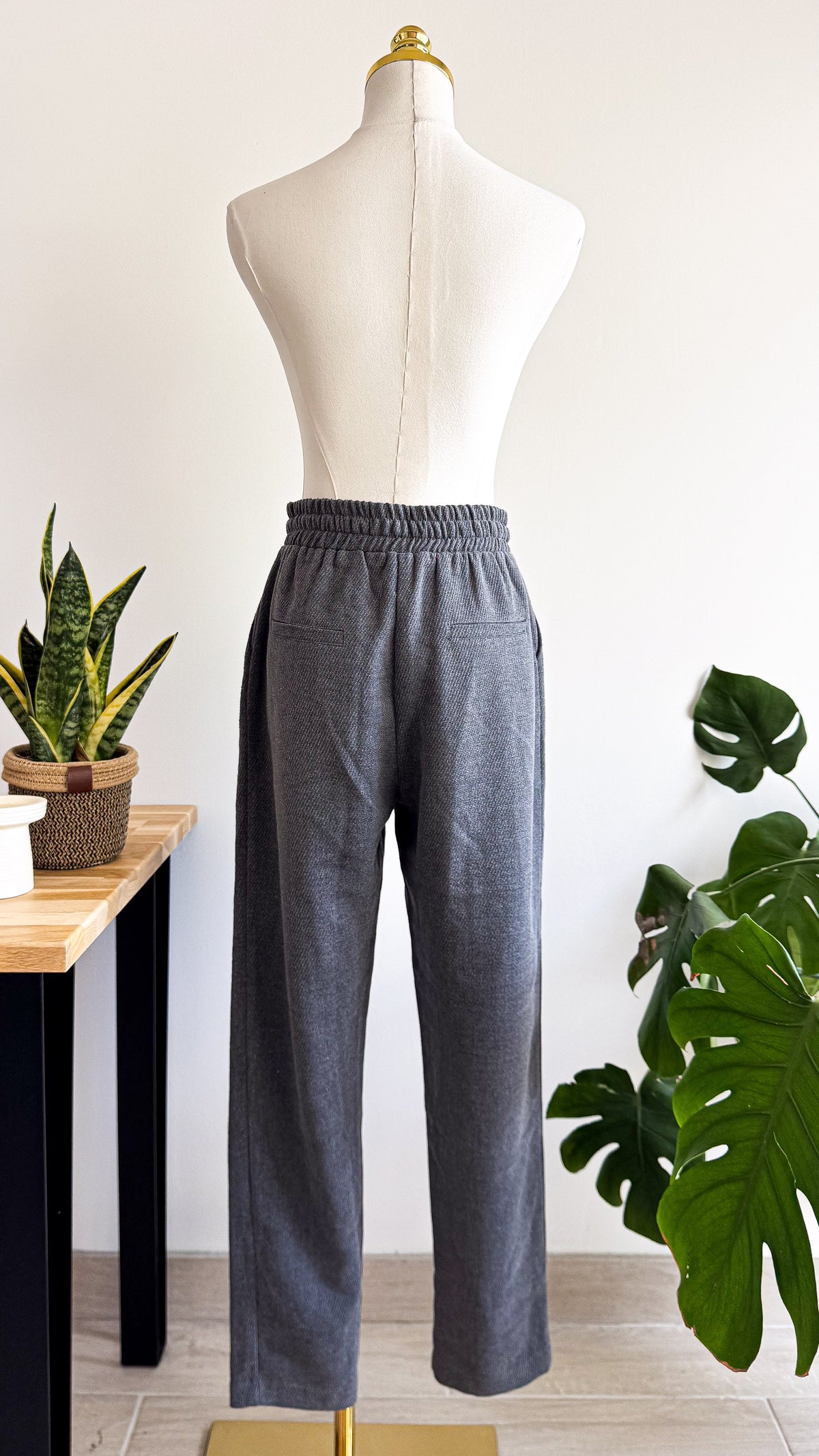 Pantalon fluide gris chiné taille élastique S - BSB